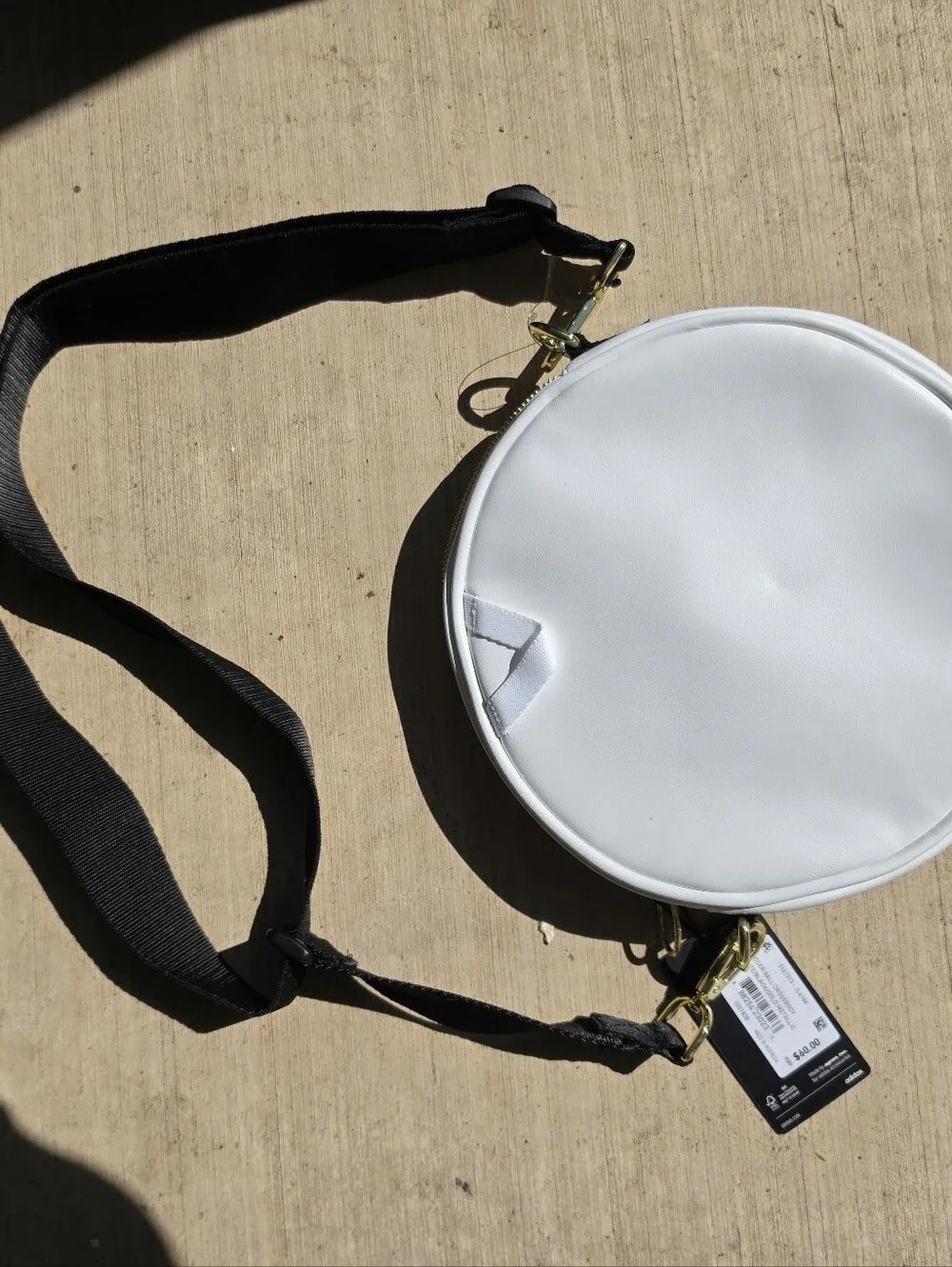Adidas White, Black & Gold Soccer Ball Crossbody Bag Purse. NWTs.